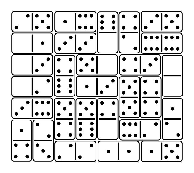 Solution to a Dominosa puzzle